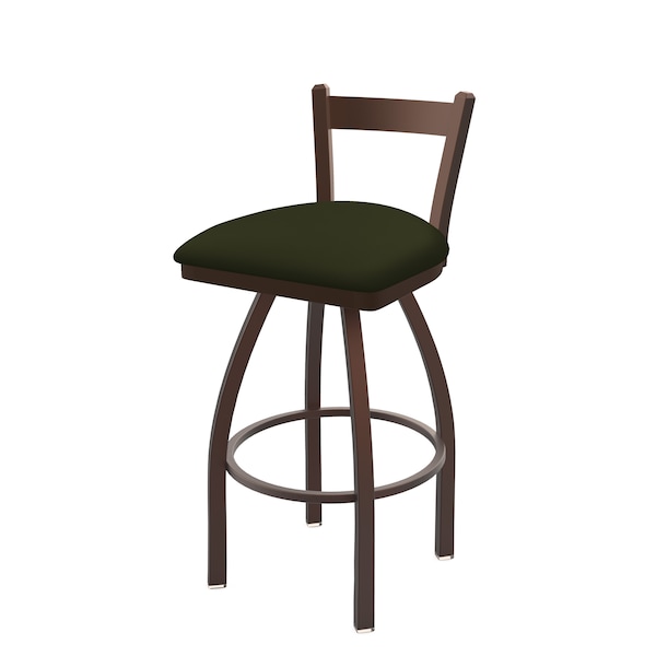 25" Low Back Swivel Counter Stool, Bronze Finish, Canter Pine Seat